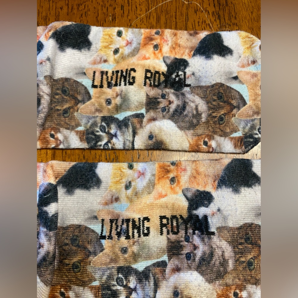 Living royal, cat socks.